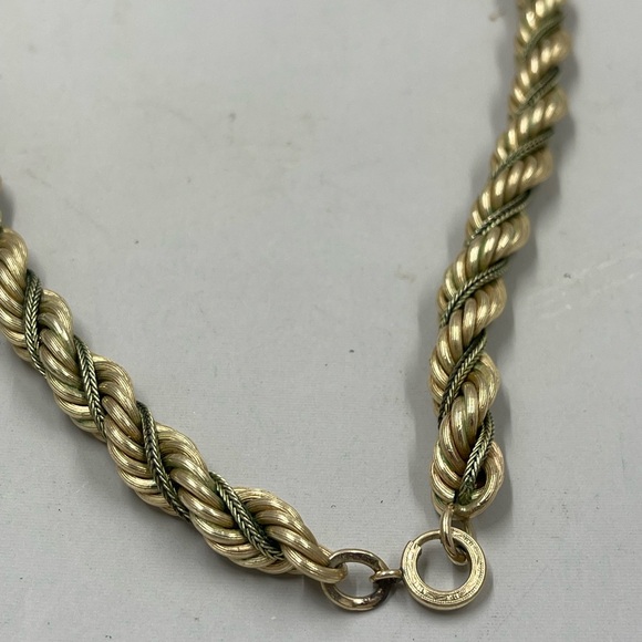 Victorian 12k Gold Filled Necklace Braided Twisted Necklace Rope Chain Antique - Picture 3 of 6